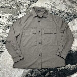 Zara Stretch Pocket Overshirt in Taupe Brown Sz Medium